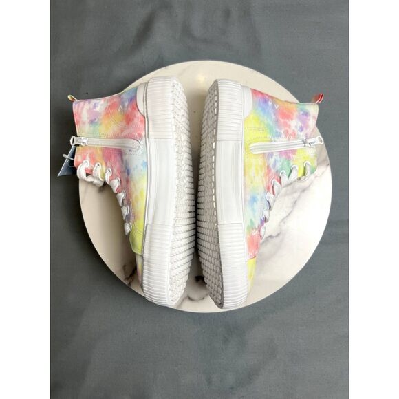 Cat & Jack Tie Dye Multicolor High Top Lace Up Zipper Sneakers Shoes SZ 3 NWT - Picture 5 of 9